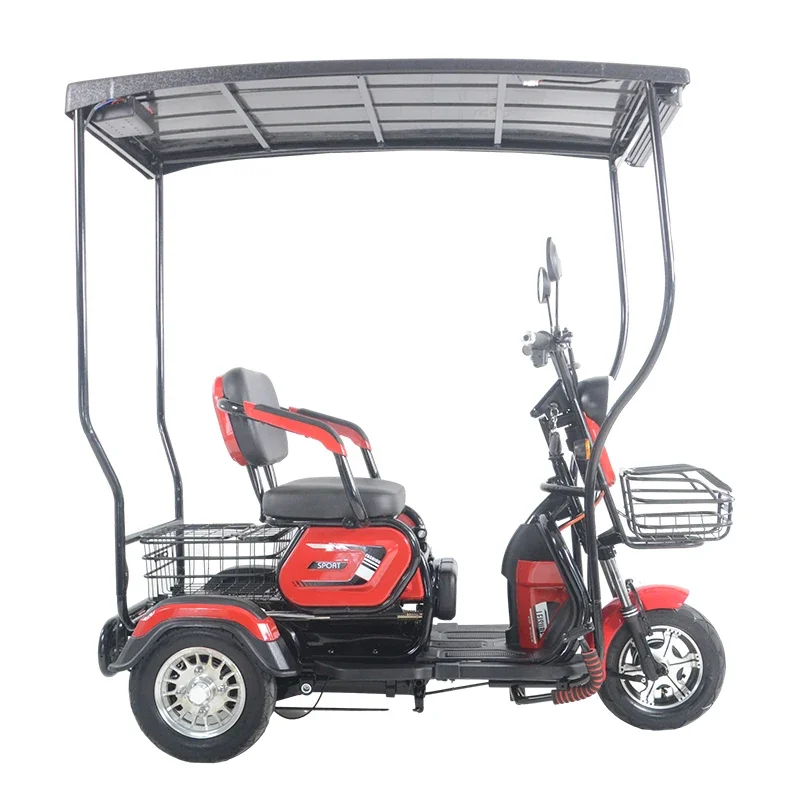 High Quality 3 Wheel Electric Tricycle LCD Display Solar Powered Electric Tricycle Solar Motorcycle