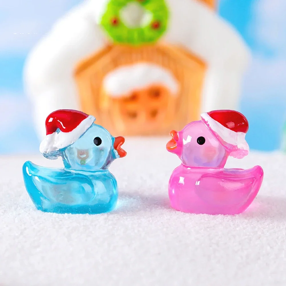 Lichtgevende Micro Landschap Kerst Eend Ornamenten Diy Hars Tuindecoratie Buitenterras Tuin Tuin Accessoires