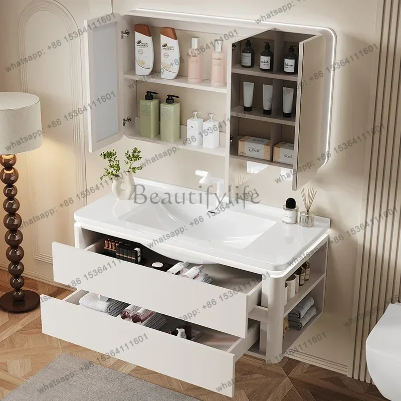 Luxury Bathroom Cabinets Wall-mounted Fog Removal Large Capacity Storage Smart Mirror Cabinets Furniture Arredo Bagno