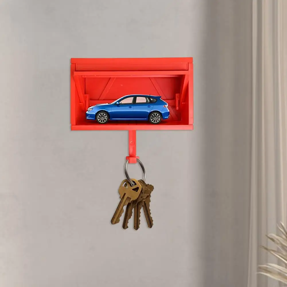 

10.8*6.8cm Car Garage Key Holder With Opening Door Wall Mount Key Organizer Decorative Hanger For Home Entrance Car Enthusiast