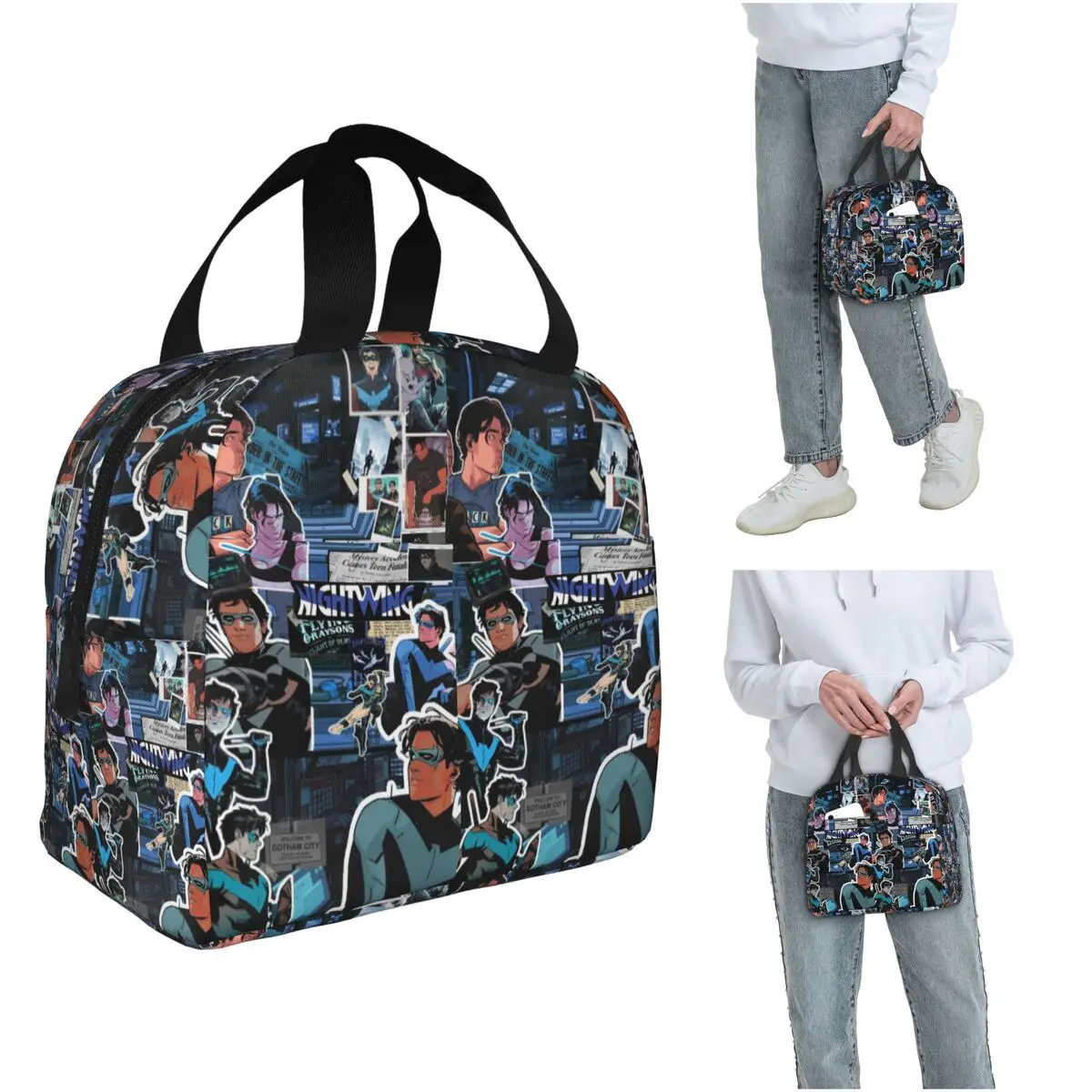 

Nightwing Insulated Lunch Bag for Women Children Portable Food Boxes Thermal Lunch Box Tote