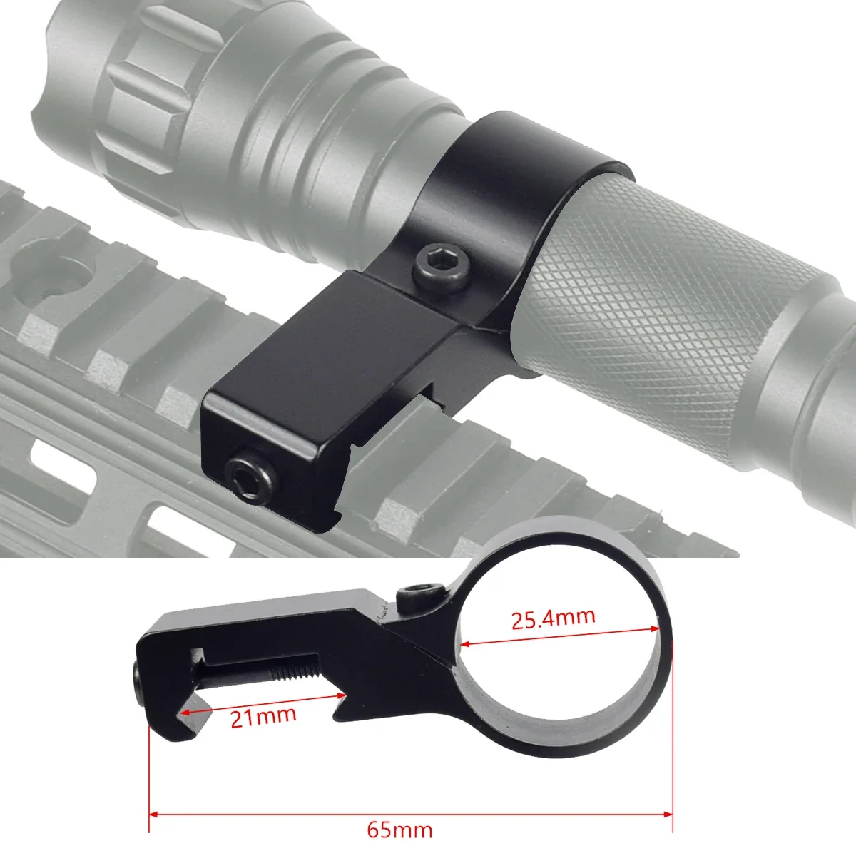 

Ultralight 90 Degree Offset Side 25.4mm Ring Scope Mount Adapter Tube 20mm Picatinny Rail For Flashlight Torch Laser Hunting