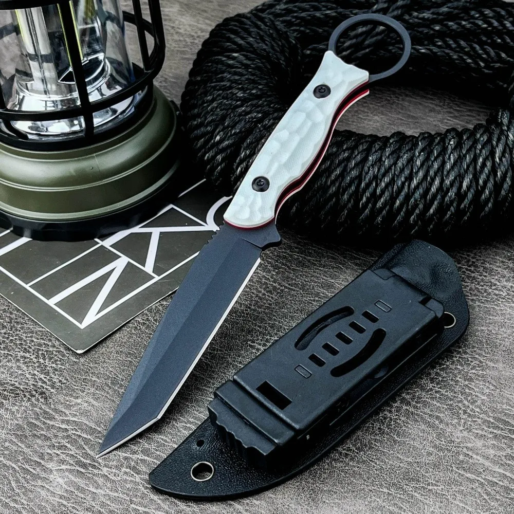 

Новый нож для выживания с фиксированным лезвием в оболочке, 8Cr13Mo, лезвие G10, ручка, EDC, инструменты для приключений в джунглях, портативный тактический нож для улицы