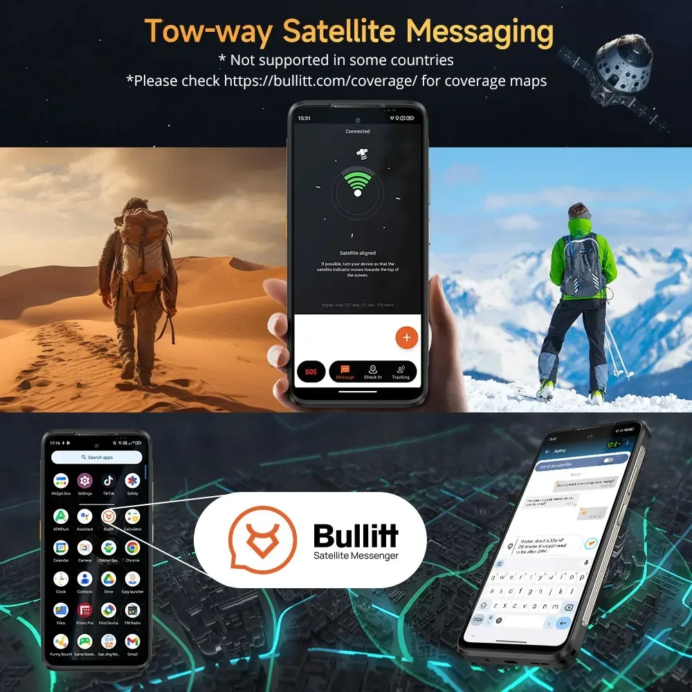 Ulefone Armor 23 Ultra Rugged Phone 12GB+512GB Satellite Message 6.78” 64MP Night Camera 120W MediaTek Dimensity 8020 NFC Phone