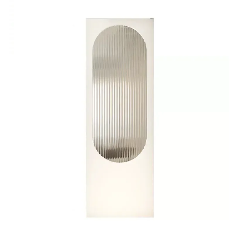 French Cream Solid Wood Screen with Changhong Fluted Glass Partition for Living Room Bedroom Washbasin Area Divider