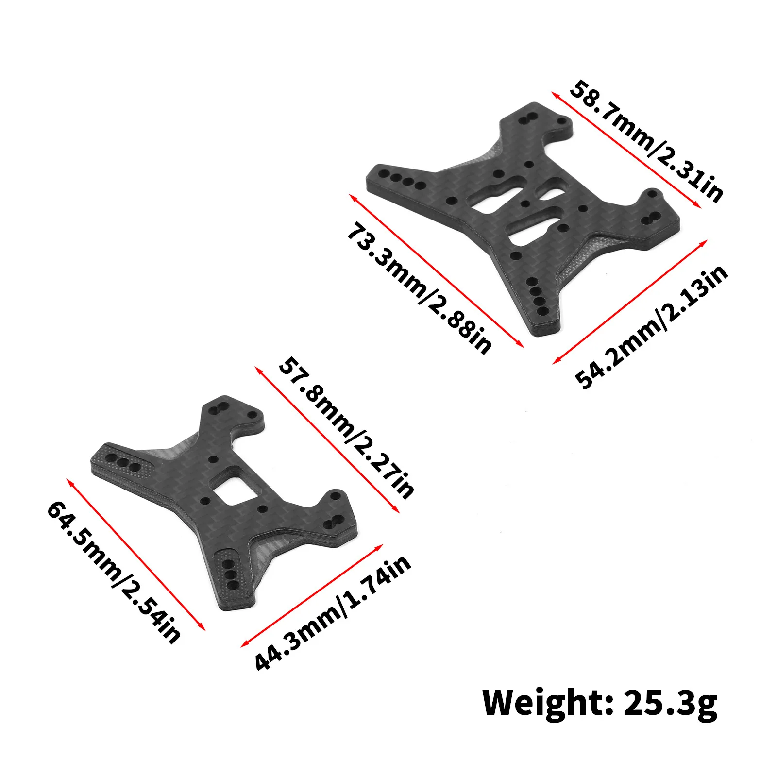 Carbon Fiber Shock Tower Plate RC Car Upgrade Front And Rear Accessory for LEILALUO SBK10 Enhanced Performance
