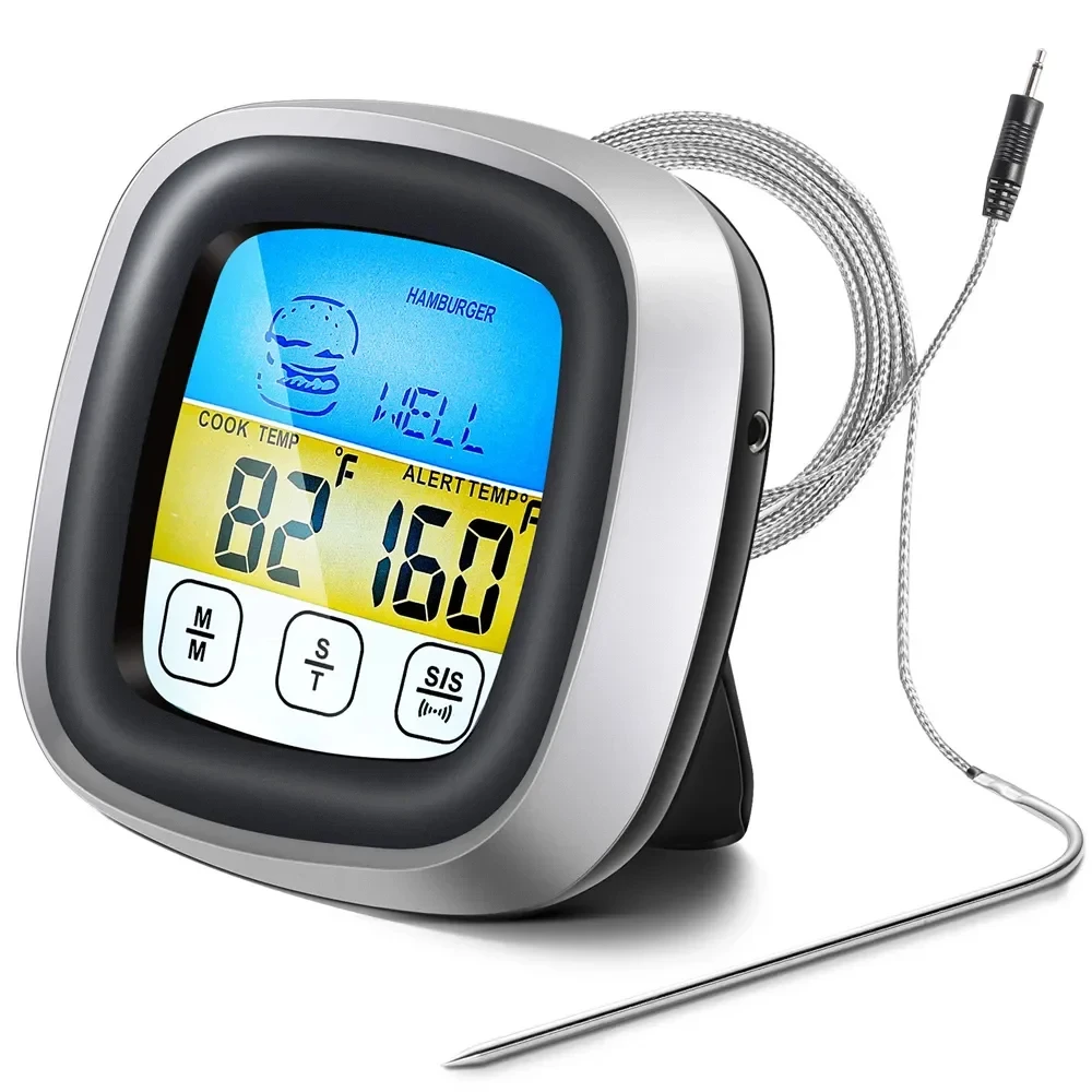 NONE Digitale Küche Thermometer Sonde Touchscreen Fleisch Grill Lebensmittel Temperatur Messen Werkzeug Steak BBQ Timer Kochen Werkzeuge 3