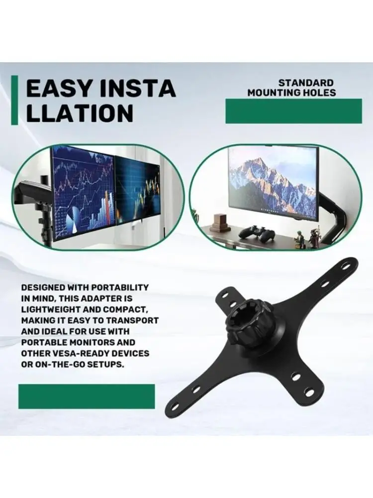 

652F Screen Mounting Adapter Plate Wall Mount Bracket Support for 100x100mm 75x75mm for Desktop Screen Stand Accessories