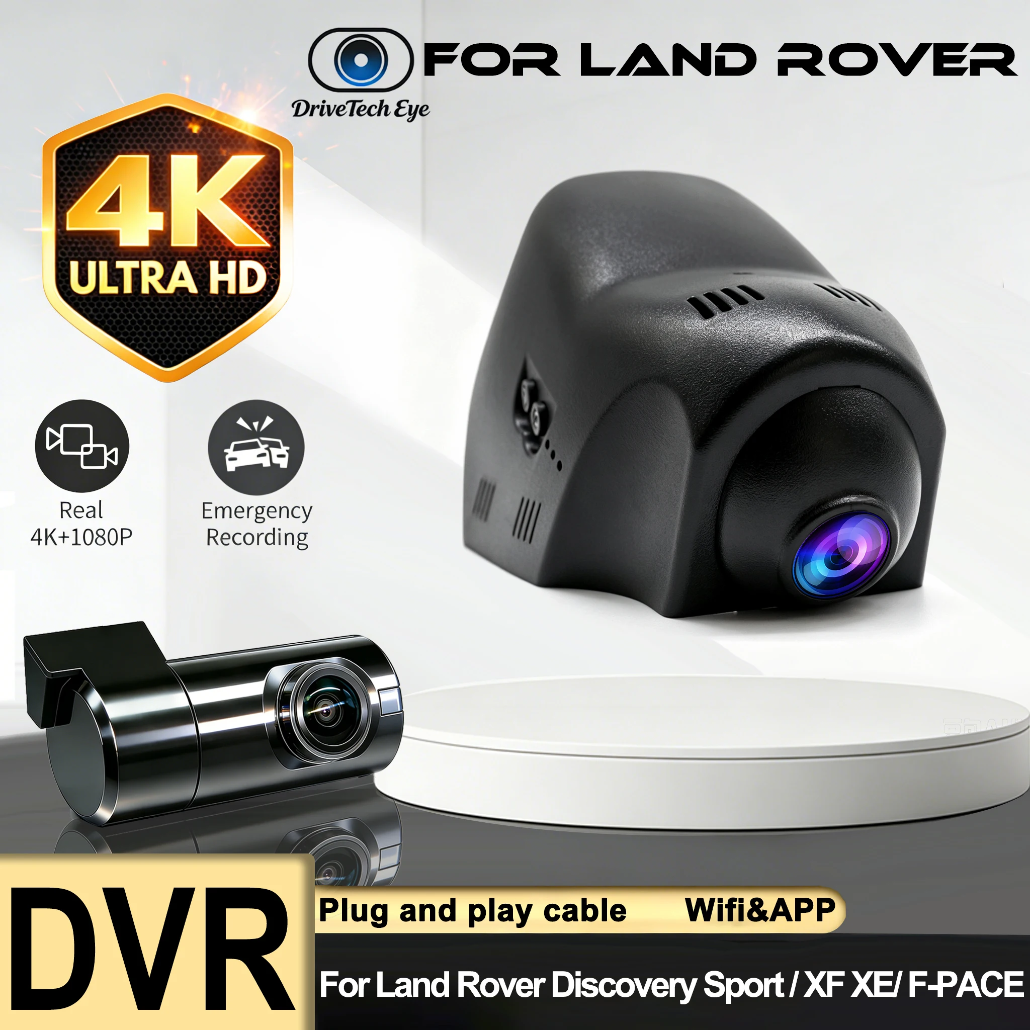 HD 2160P Car Dvr APP＆WIFI DashCam Night Vision For Land Rover Discovery Sport 2015-2019 / XF XE 2016-2020 / F-PACE 2016-2020