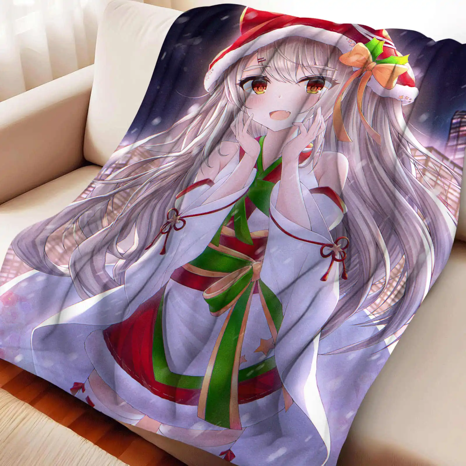 

Azur Lane Yuudachi Flannel Fleece Lightweight Bed Blanket Warm Plush Blankets All Season Use