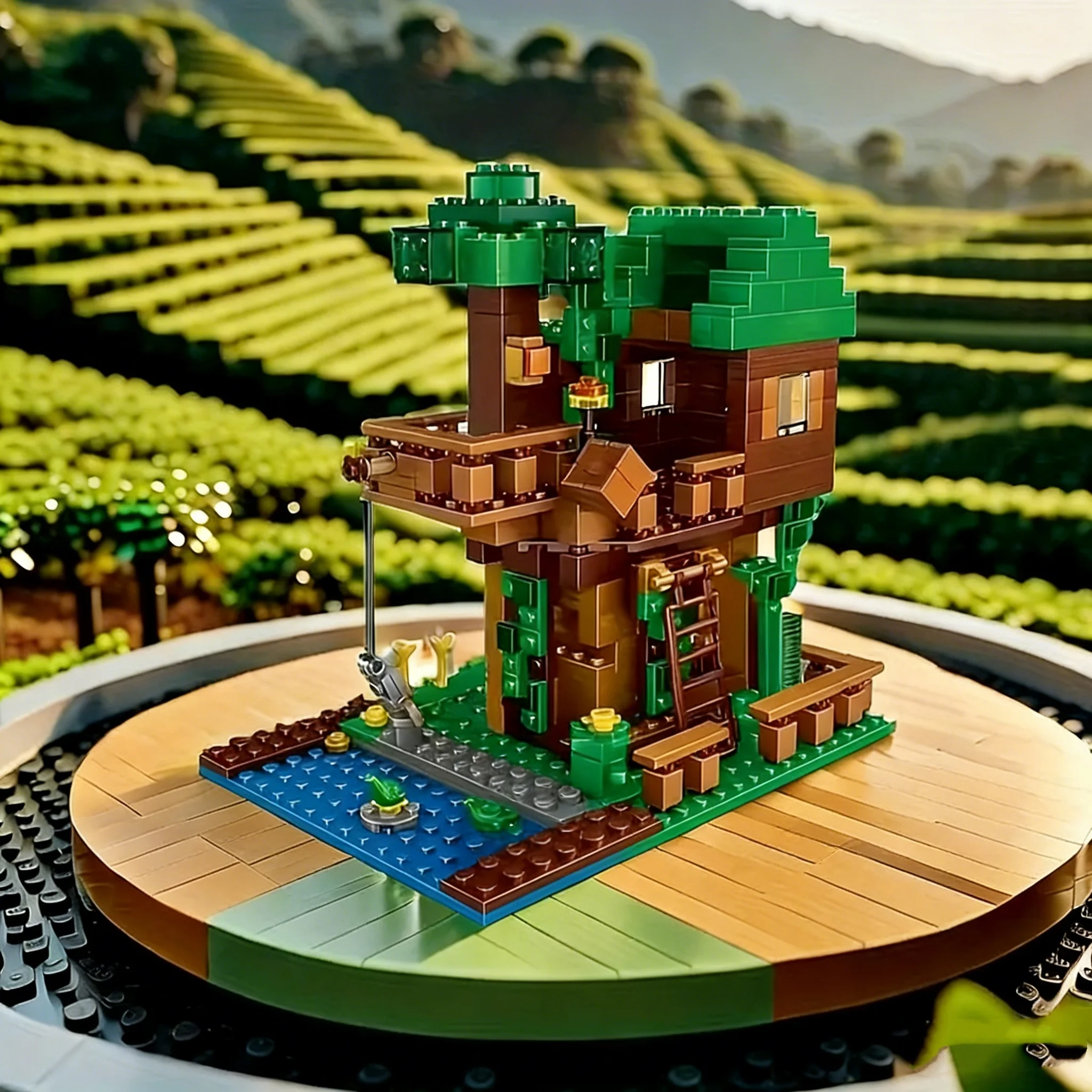 Wooden House Leopard Stacking Blocks Set - Perfect for Home Decor & Holiday Gifting