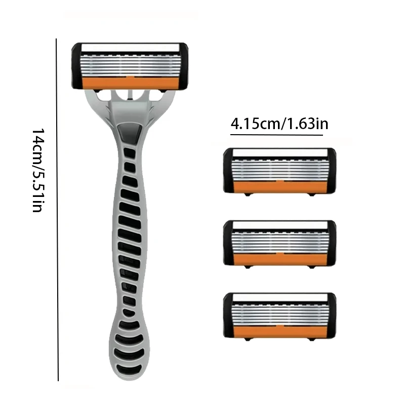 جديد ماكينة حلاقة الرجال الحلاقة 6 طبقة الفولاذ المقاوم للصدأ شفرة ماكينة حلاقة قابلة لإعادة الاستخدام سلامة الحلاقة إزالة الشعر ماكينة حلاقة المستوردة شفرة أداة متعددة #4