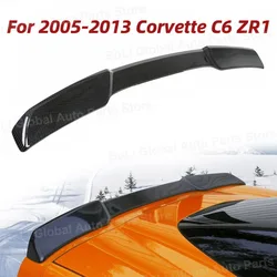 For 2005-2013 Corvette C6 ZR1 Wing Spoiler Extended Style ABS Plastic Rear Trunk Lid Carbon Fiber Pattern Car Accessories