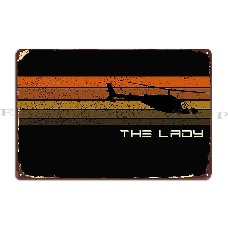 Retro Airwolf The Lady Metal Plaque Kitchen Painting Garage Character Club Tin Sign Poster