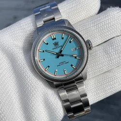 STEELDIVE SD1906T Mechanical Watch 20Bar Waterproof Swiss Luminous 316L Stainless Steel Case Fashion Dive Light Blue Wristwatch