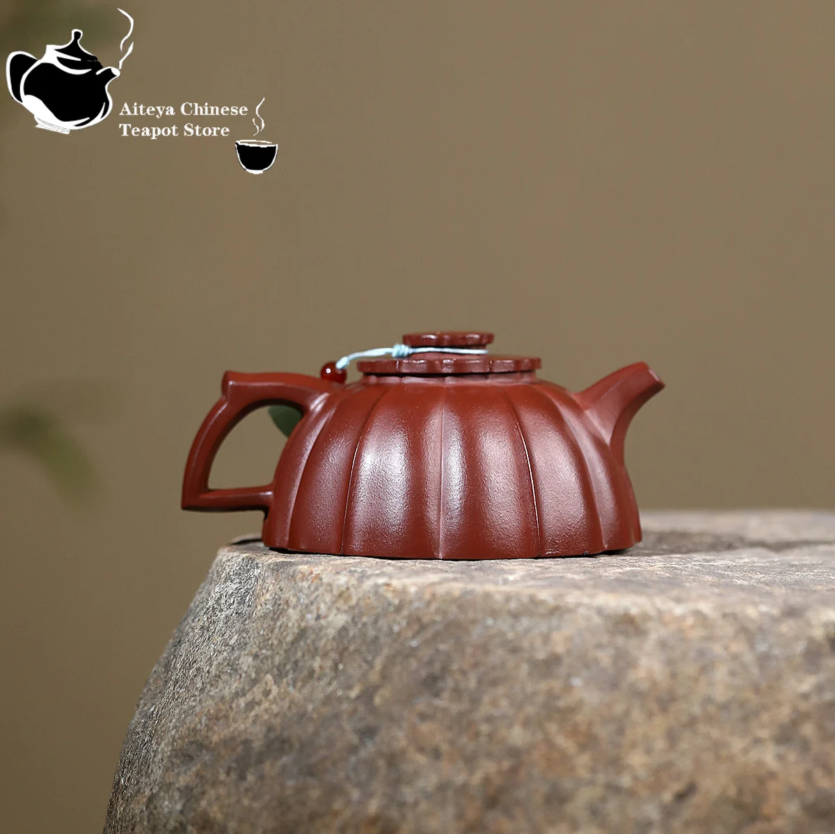 Yixing purple clay teapot raw ore small coal kiln vermilion mud ribbed diamond mirror, Chinese teapot Kung Fu tea set