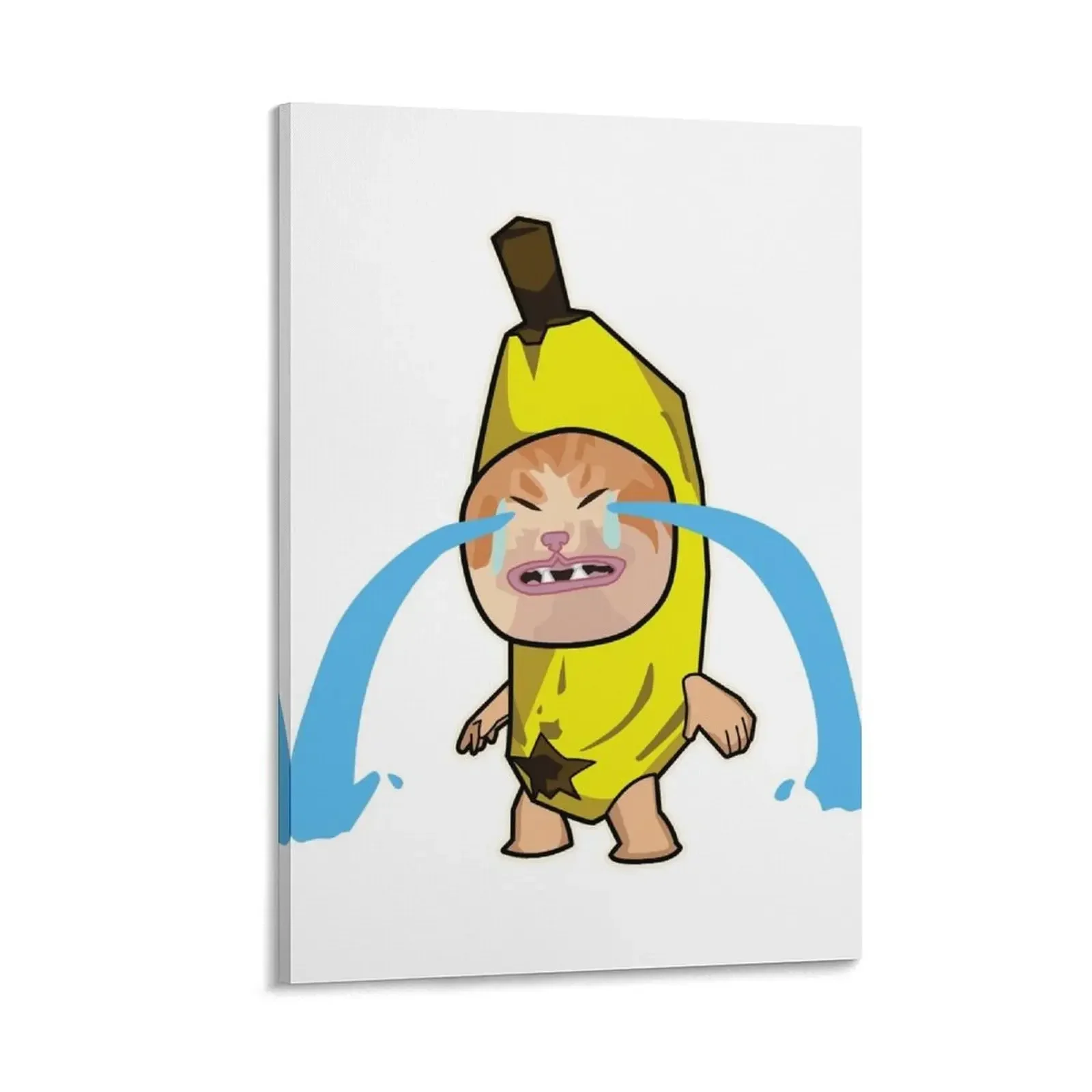 

sad banana cat - (on white) cry hapi meme Canvas Painting Wall decoration frame house decorations house decoration