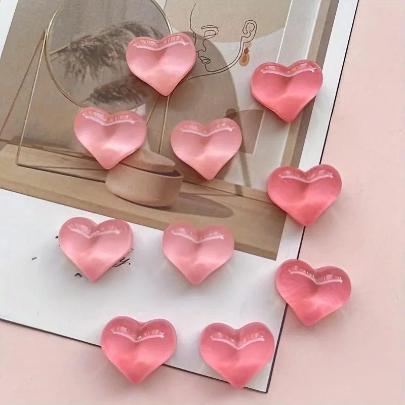 10pcs  Multifunctional Decor Heart Resin Fridge Magnets 10 Pack Cute Ornament For Kitchen Cabinet Office Whiteboard