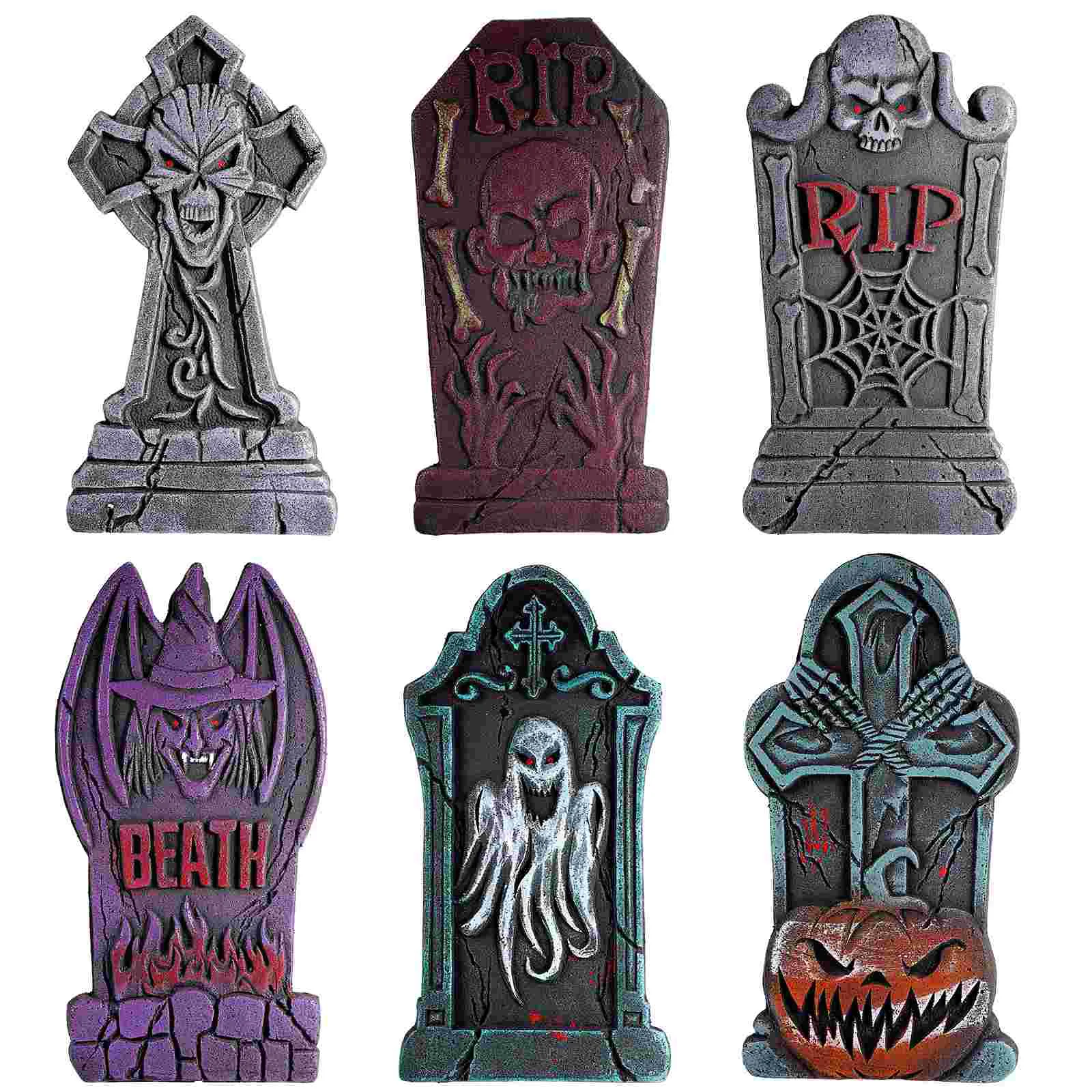 

Halloween Tombstone Graveyard Tombstones Decor Cemetery Sign Decorations for Signs Headstones