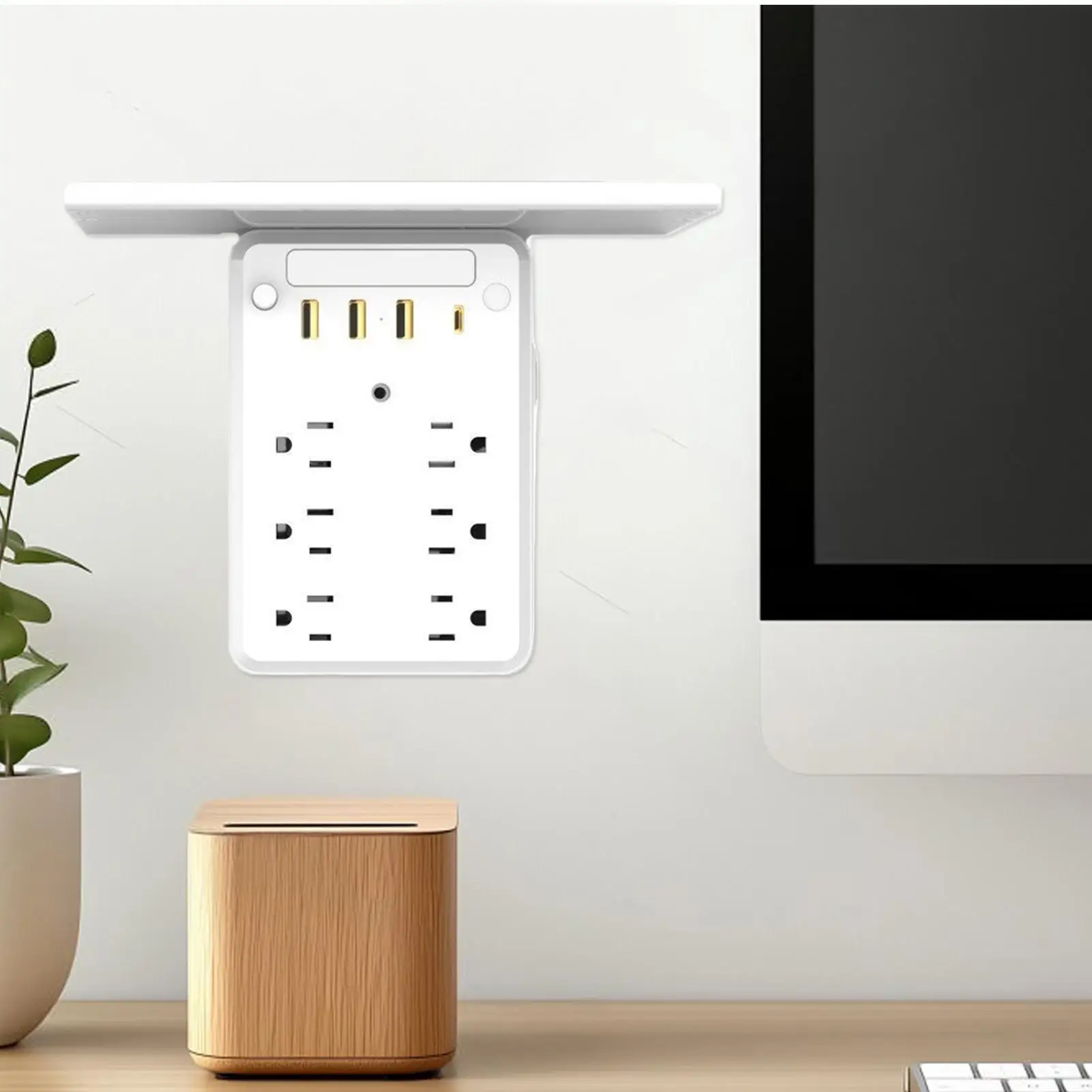 

Электрическая розетка с полкой для дома, ванной, кухни, общежития, для электроники, зубных щеток, бытовой техники, телефонов