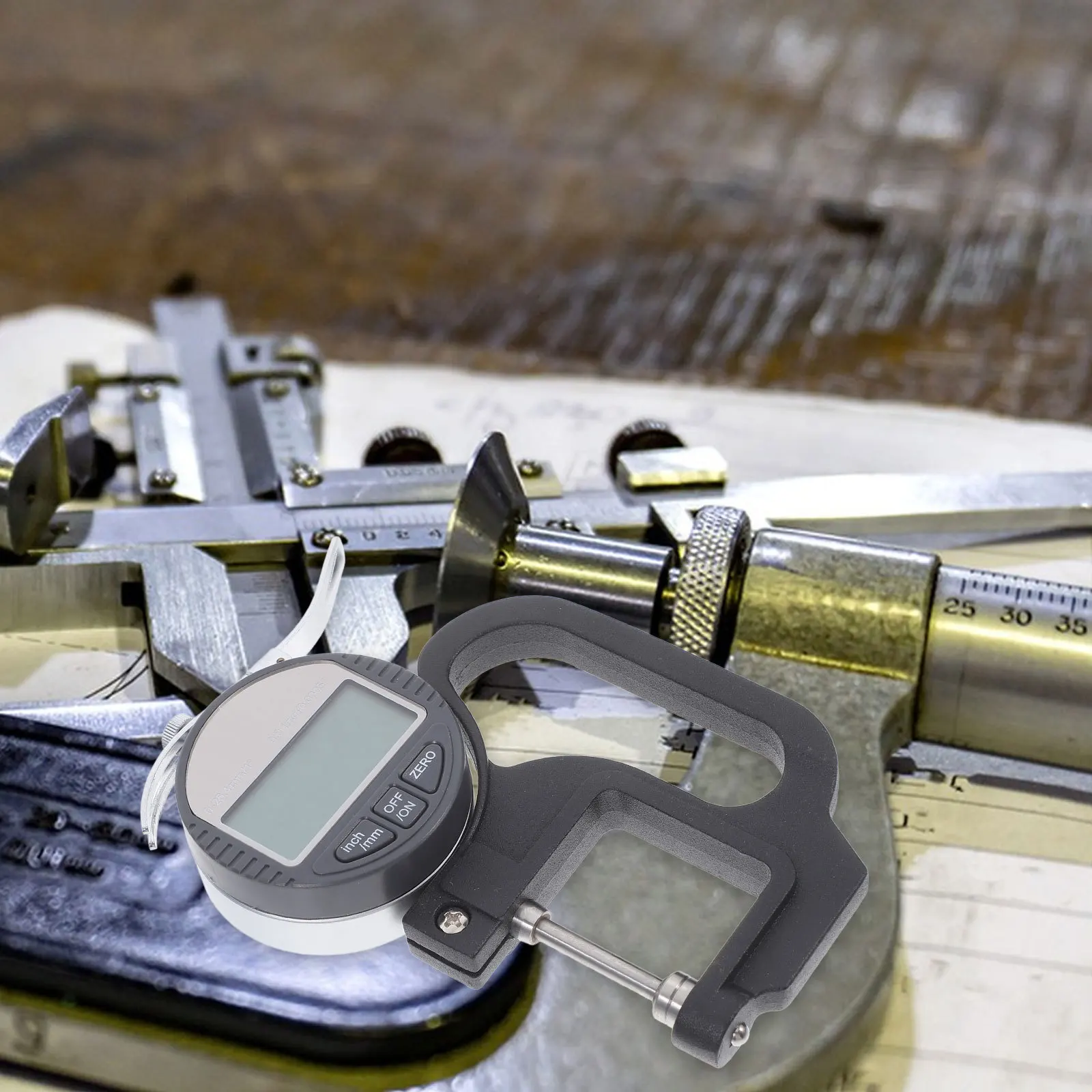 Medidor de espessura digital 0-25.4mm, medição para placa de lente, placa de aço, filme de papel, fita de pano, medidor de espessura