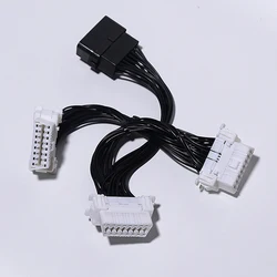 Male to Two Female Y Cable Stable &High Speed transmission 16 pin OBD2 OBDii OBD 2 Splitter Extension Cable for ELM327