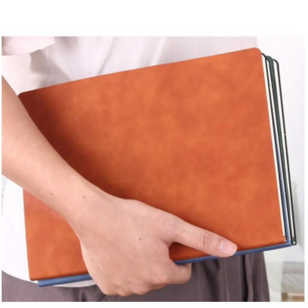 240 Page Ultra Thick Horizontal Line Business Office Stationery Diary Notebook A4 PU Leather Business Work Notepad