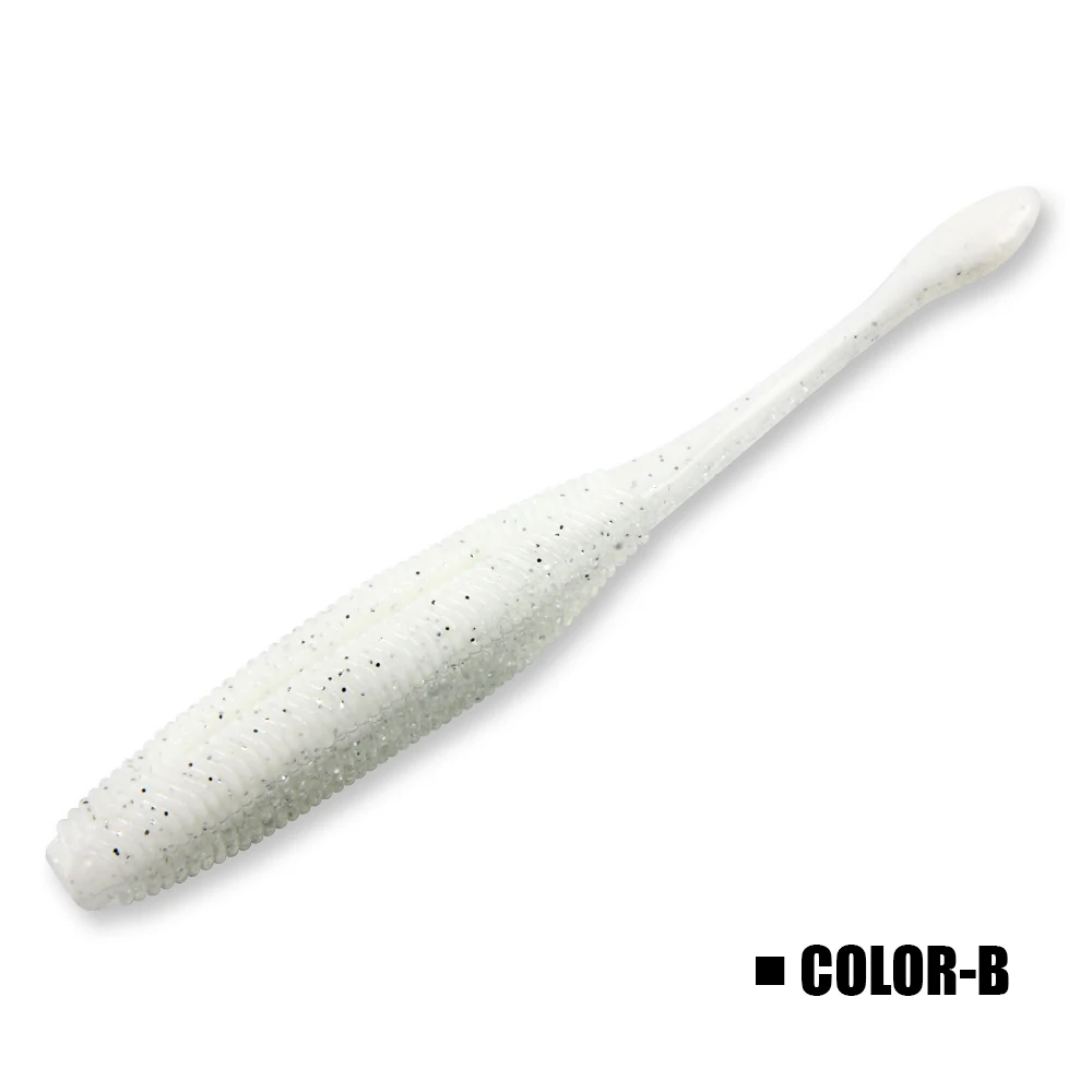Spinpoler Stick Wurm Softbait Angelköder gesalzen gerader Schwanz 75 mm 90 mm 110 mm Perfekte Schwimmkunststoffe Dream Shot Soft 10 Stück