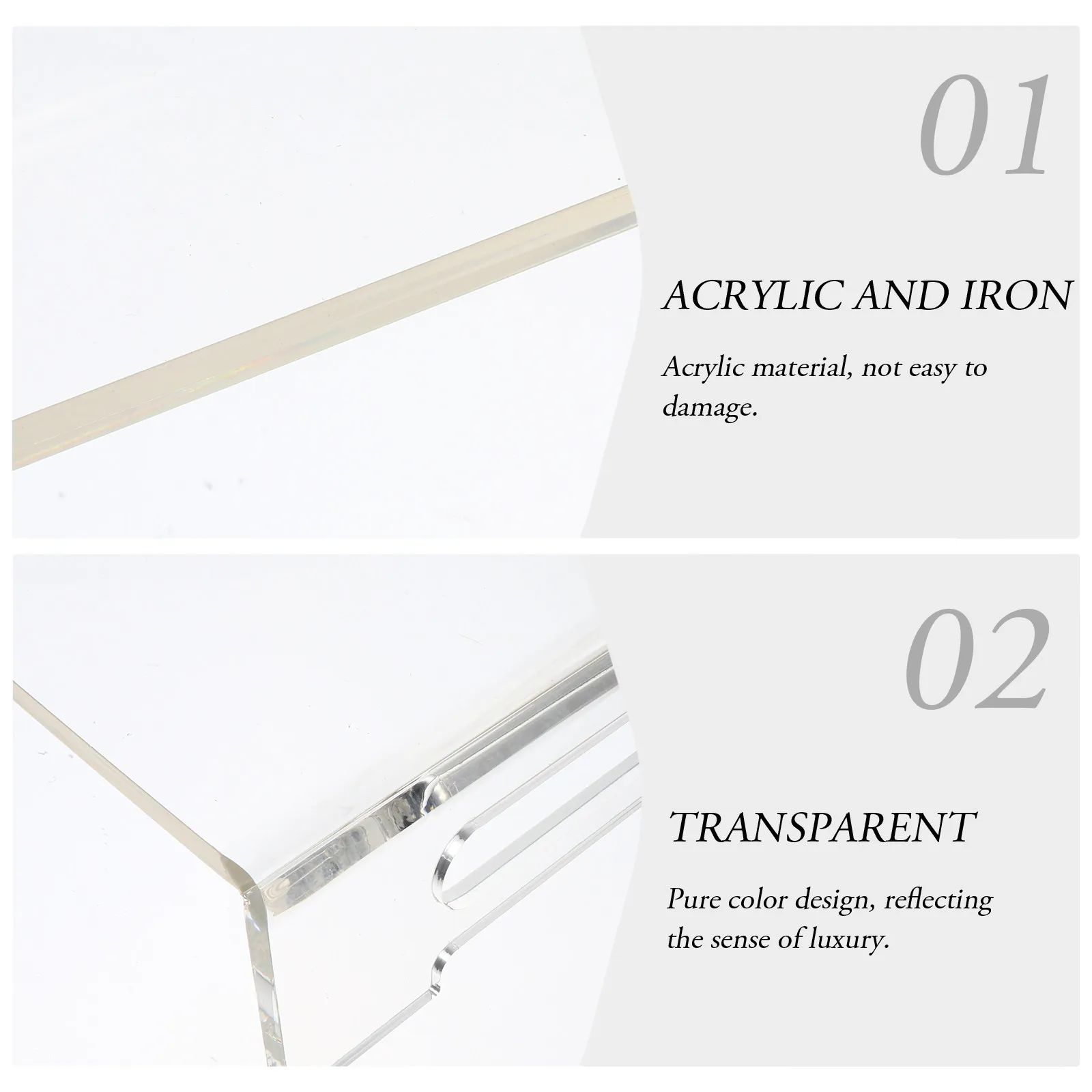 1Pcs Premium Acrylic Monitor Stand Riser Desktop Elevated Shelf for Computer Screen Neck Strain Relief Office Desk Monitor