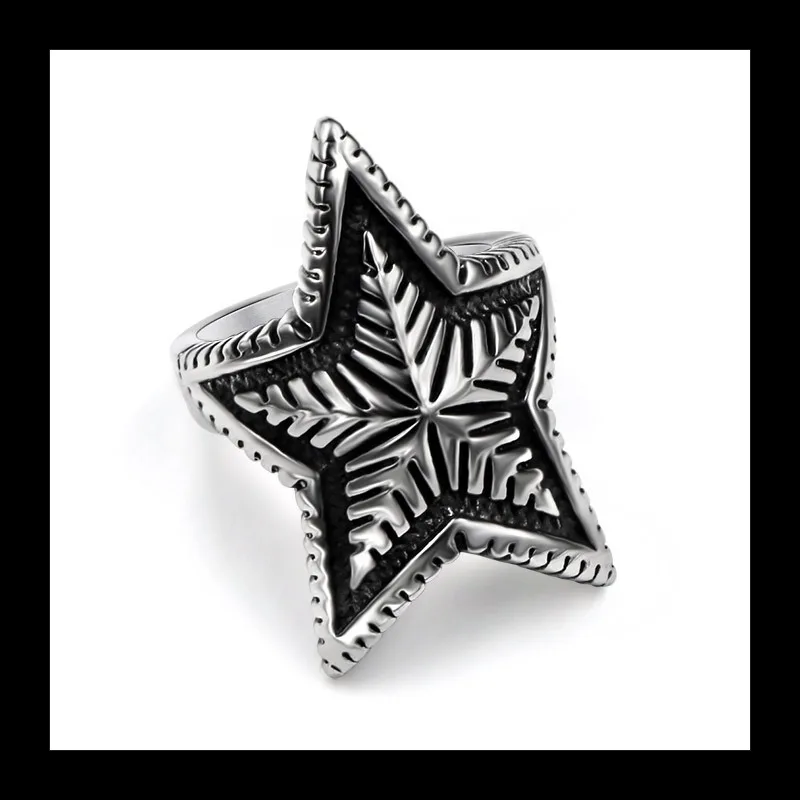 

Personalized Retro Pentagram Index Finger Ring Men's Fashion Hipster Ring Jewelry, One Piece of Hair SA942