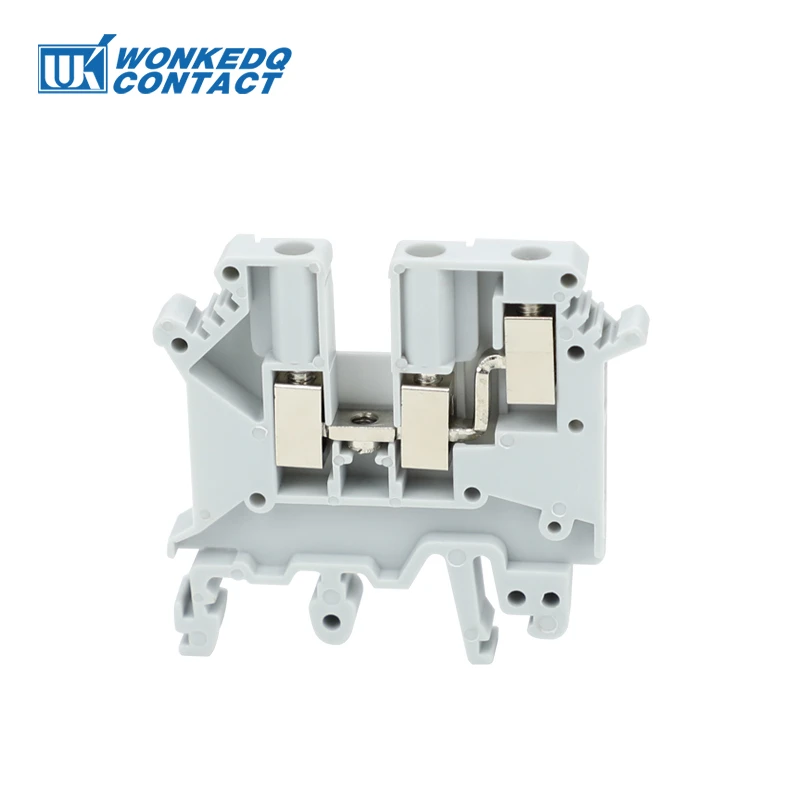 10Pcs UK5-TW Double Connection One Side Screw Connection UK 5 Twin Termin Strip Wire Connector DIN Rail Terminal Block UK 5-TW