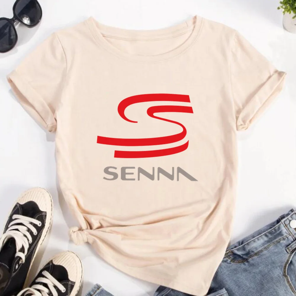 

Ayrton Senna top women funny Japanese summer Tee girl streetwear funny clothes