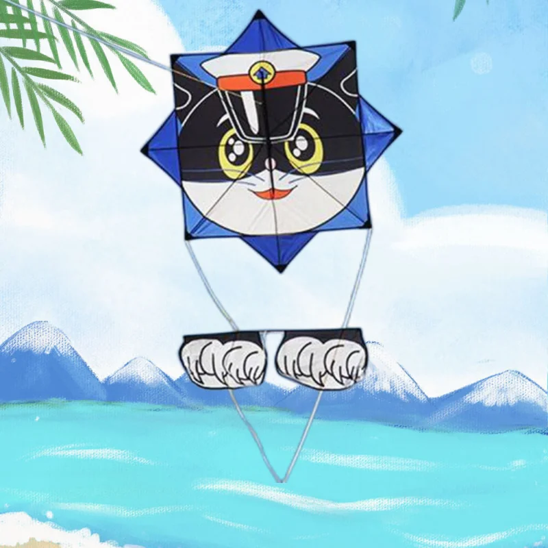 

free shipping gossip cartoon cat kite fly for outdoor toys for kids parachute kite flying with string paragliding animal kite