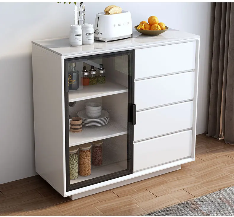Slate dining side cabinet Modern simple light luxury locker integrated against the wall