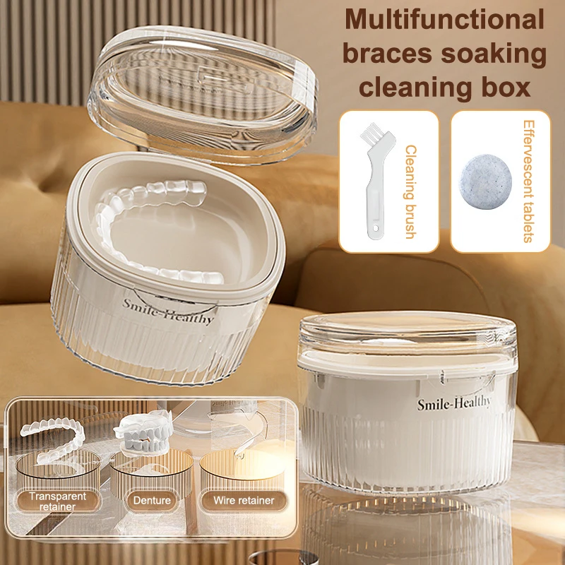 

Denture Storage Box Portable Soaking Tooth,Small And Portable Box For Storing Dental Braces And Retainers,Invisible Storage