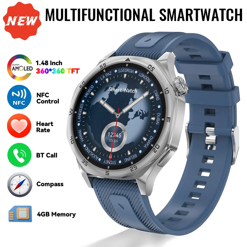 

LIGE 2025 New For HUAWEI 4GB Memory Smart Watches Men NFC Video Playback Bluetooth Call Music Smart Bracelets Sports Smartwatch