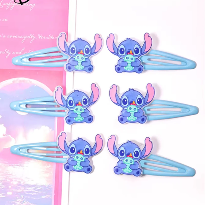 1/3 Pairs Lilo&Stitch Disney Girls Hair Clip Childrens Cartoon Hair Clip Cute Candy Colored Hair Accessory Girl Jewelry Birthday