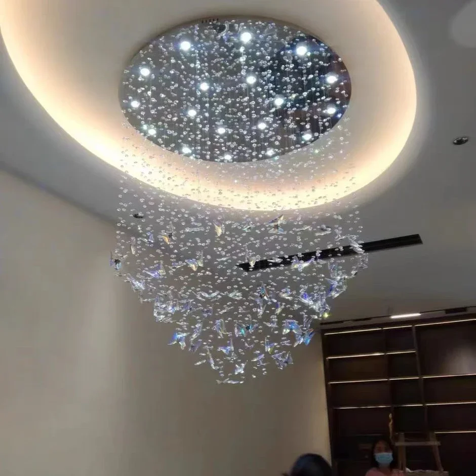 Factory Outlet Modern Style Gold Color Hotel Lobby Chandelier Led Crystal