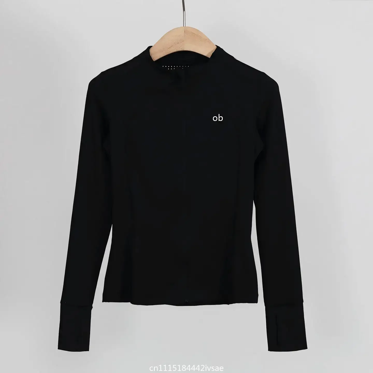 Outdoor Sports Long Sleeved Women Slim Yoga Clothes Quick Dry Zipper Cardigan Stand Up Collar Jacket Running Fitness Jacket Top