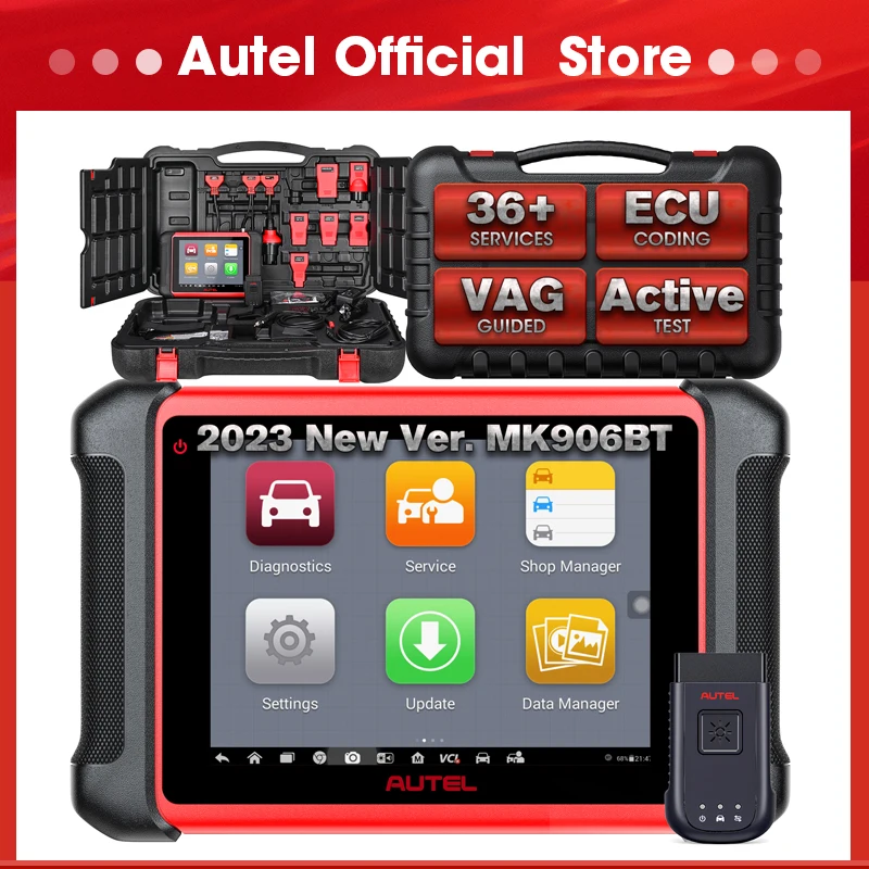 Autel MaxiCOM MK906BT OBD2 сканер Профессиональный автомобильный диагностический инструмент беспроводной Bluetooth профессиональное кодирование ЭБУ 31 + сброс PK MS