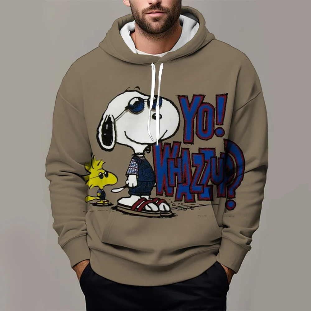 Autumn and Winter Cartoon Men's Hoodie 3D Printed Disney Snoopy Pattern Children's Hoodie Fashion Street Casual Men's Hoodie