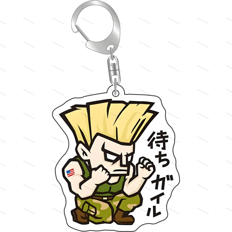 Anime Street Fighter Acrylic Keychain Pendant Bag Car Keychain Accessories Cell Phone Acrylic Key Rings Decor Fans Gifts 6cm