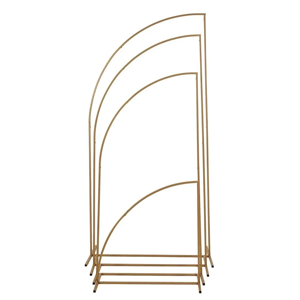 Balsa Circle 4 Gold Metal Floral Display Frame Half Moon Backdrop Stand Wedding Arch Set Party Events Reception