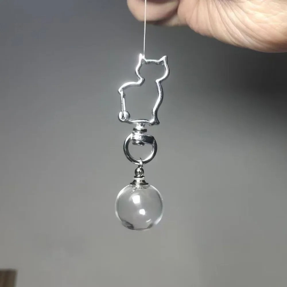 Creative Transparent Cat Hair Storage Box Hanging Cute Pet Hair Keychain Portable Rabbit Fur Collector Pet Memorial