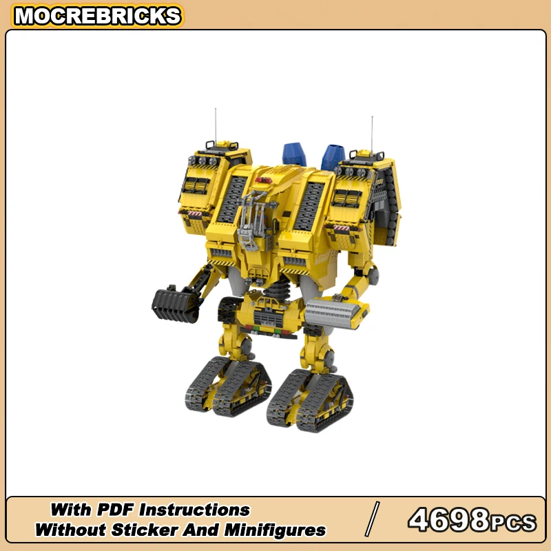 

Classic Film Series Yellow Construction MechS MOC Building Block Battle Robots Creative Bricks Collector Sets Toy Gifts