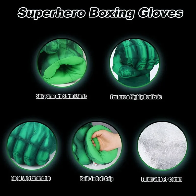 SN55Boy Superhero Costume Boxing Gloves Toys Fists for Superheros Soft Plush Toys Cosplay for Boy Girl Christmas Halloween @54WE