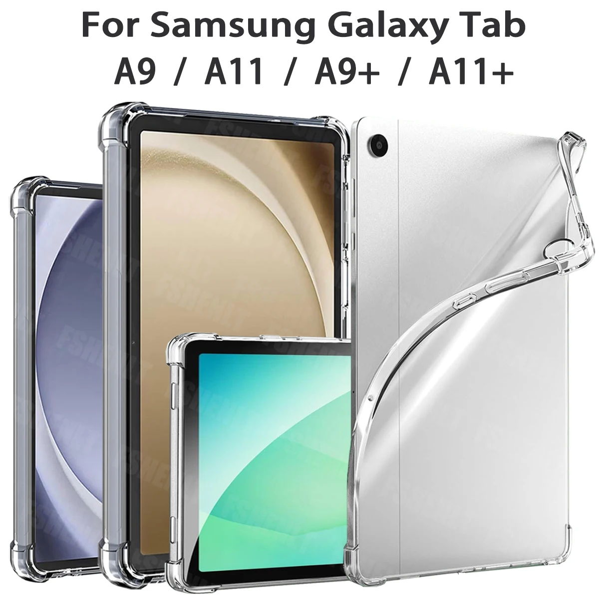 Etui na Samsung Galaxy Tab A9+ A9 Plus A11+ A11 Plus 2025 11 cali 8.7" Elastyczna silikonowa osłona TPU Przezroczysta obudowa ochronna