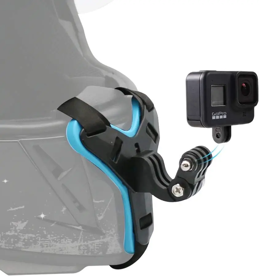 Motorcycle Helmet Chin Strap Mount for GoPro Hero 13 12 11 10 9 8 7 6 5 Black, Insta360 ONE R, Xiaomi Yi and More Action Cameras