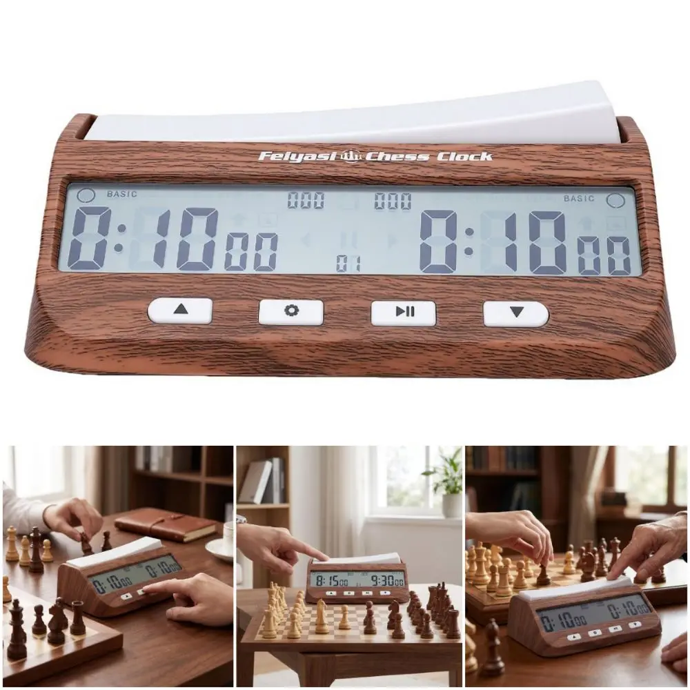Multifunctional Chess Timer ABS Material Large Screen Game Timer Anti-fall Easy To Set Up Board Game Clock for Board Games