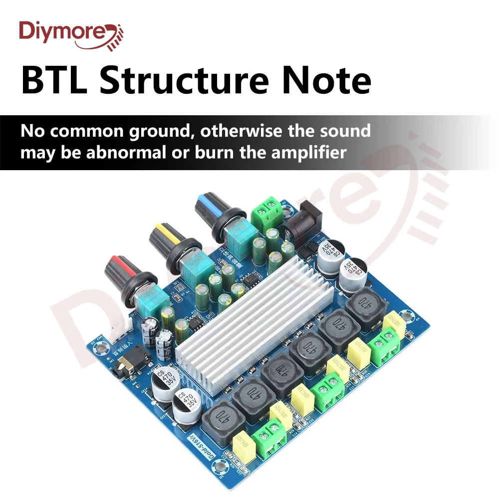 TPA3116 Class D 2.1 Channel Audio Amplifier Module DC 8-24V Stereo Bi-Channel Amplifier Board 50W*2+100W